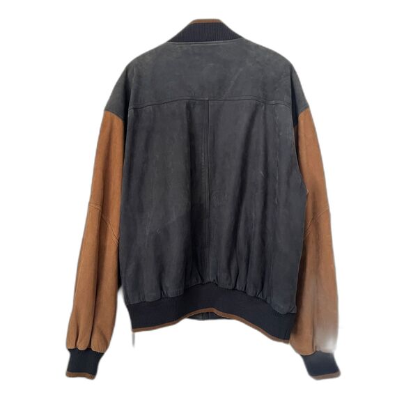 Members Only Blue Brown Leather Suede Full Zip Jacket Coat  Mens Size 2XL - Picture 7 of 11